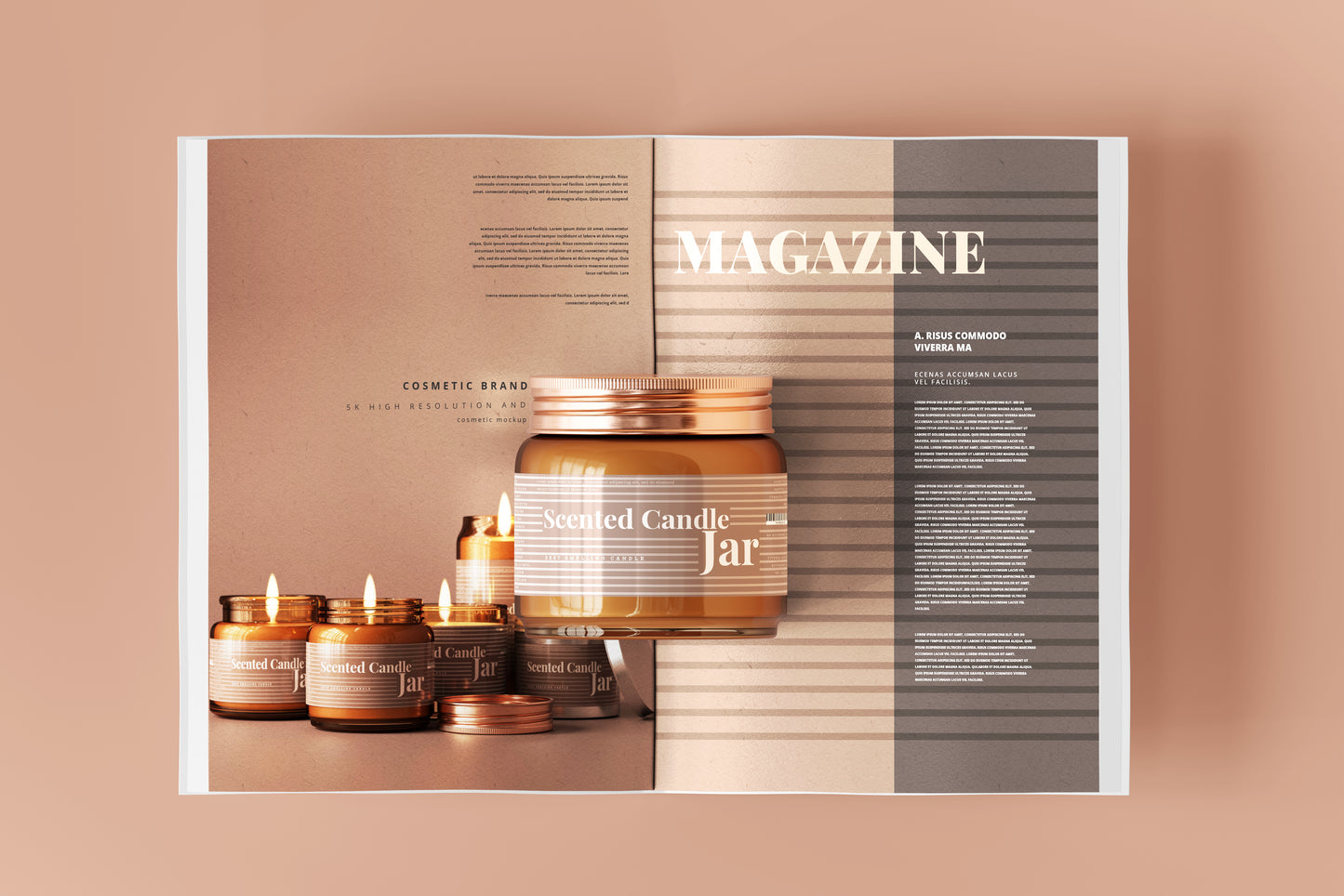 Amber Glass Candle Jar Mockups