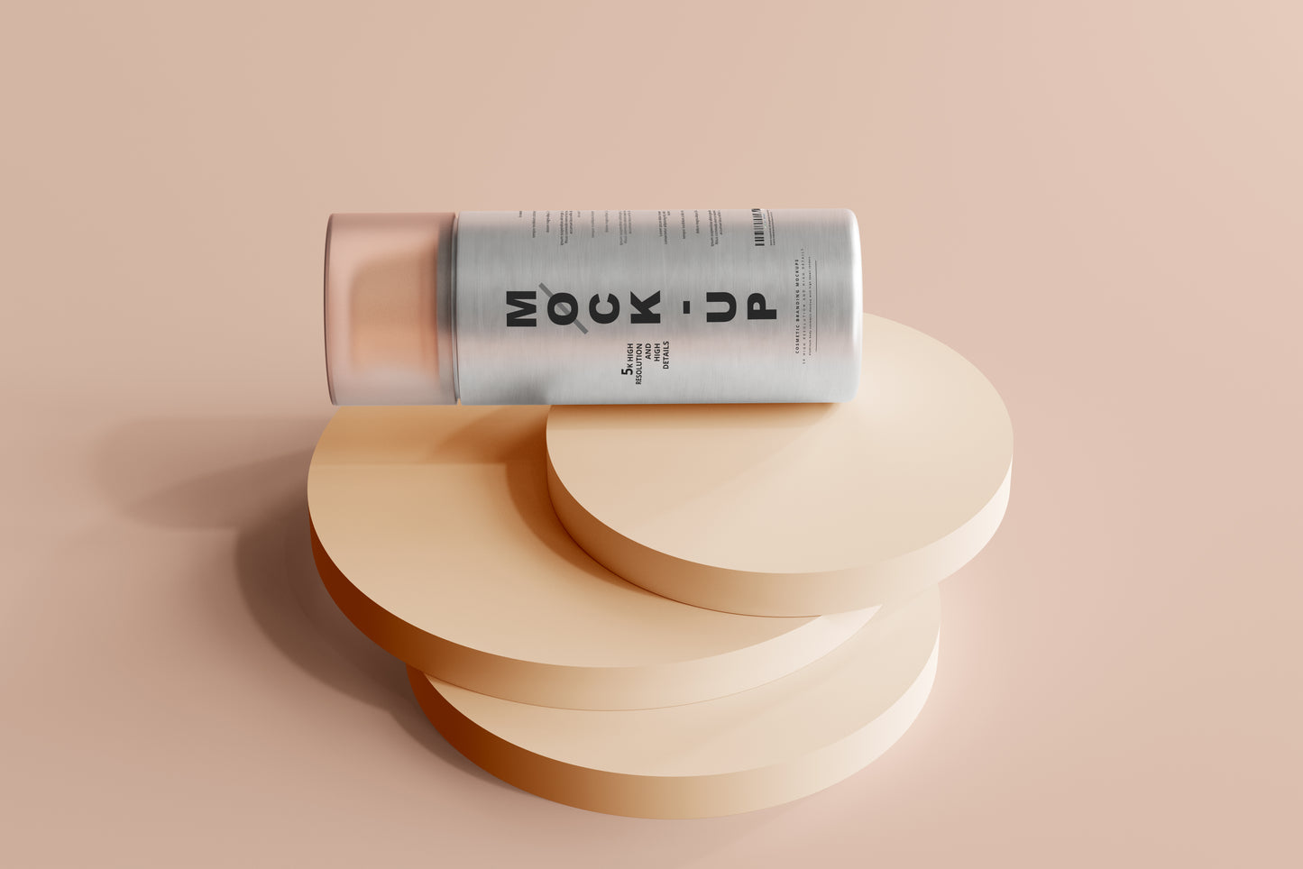 Aluminum Body Cosmetic Pump Bottle Mockup