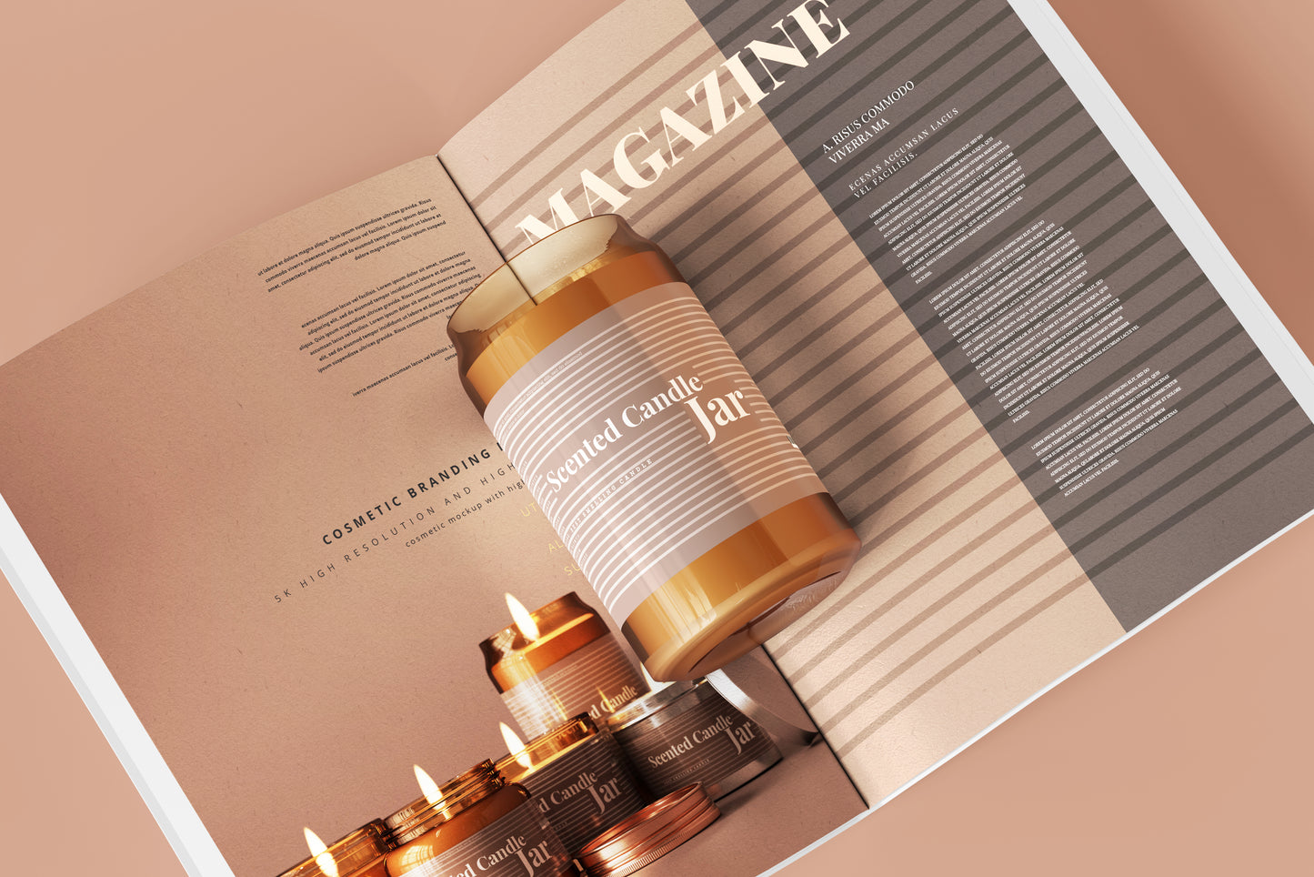 Amber Glass Candle Jar Mockups