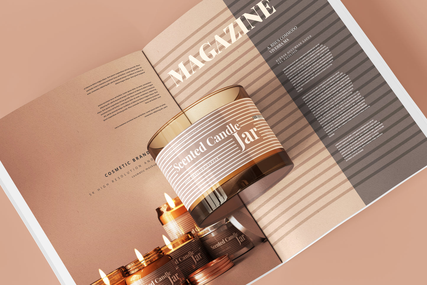 Amber Glass Candle Jar Mockups