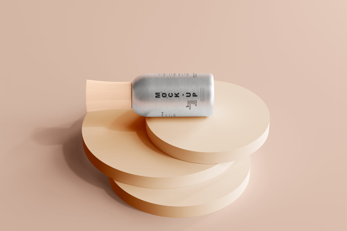 Aluminum Body Nail Polish Bottle Mockup