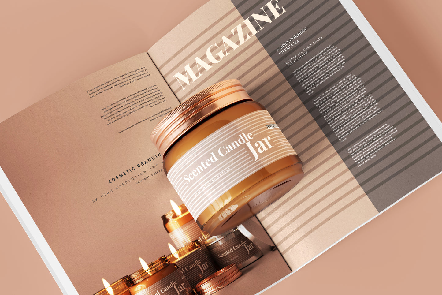 Amber Glass Candle Jar Mockups