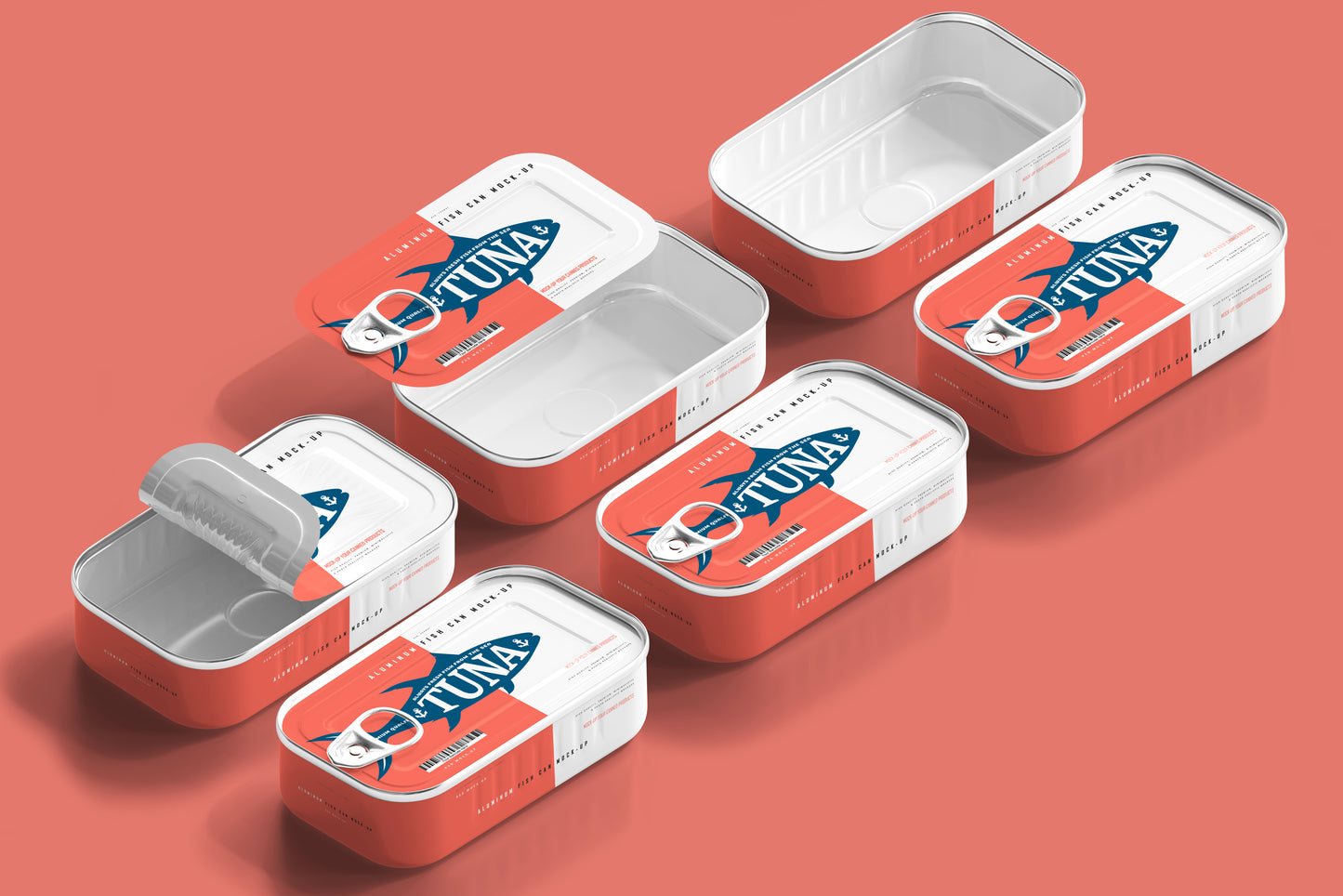 Aluminum Fish Can Mockup
