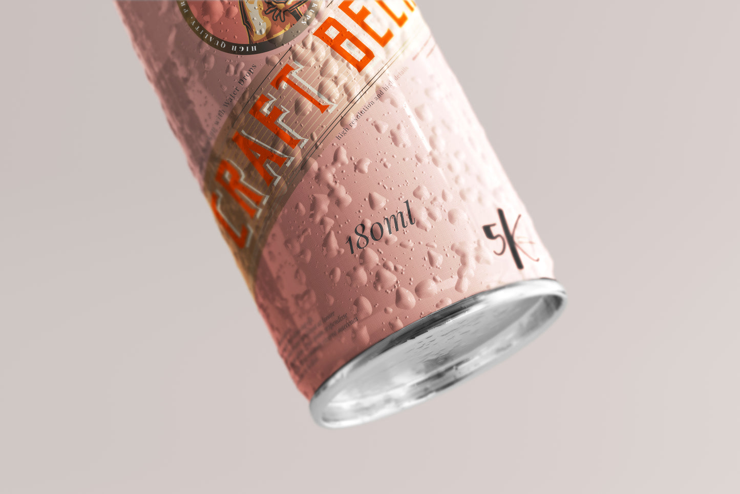 Small Soda or Beer Can Mockup with Condensation Effect