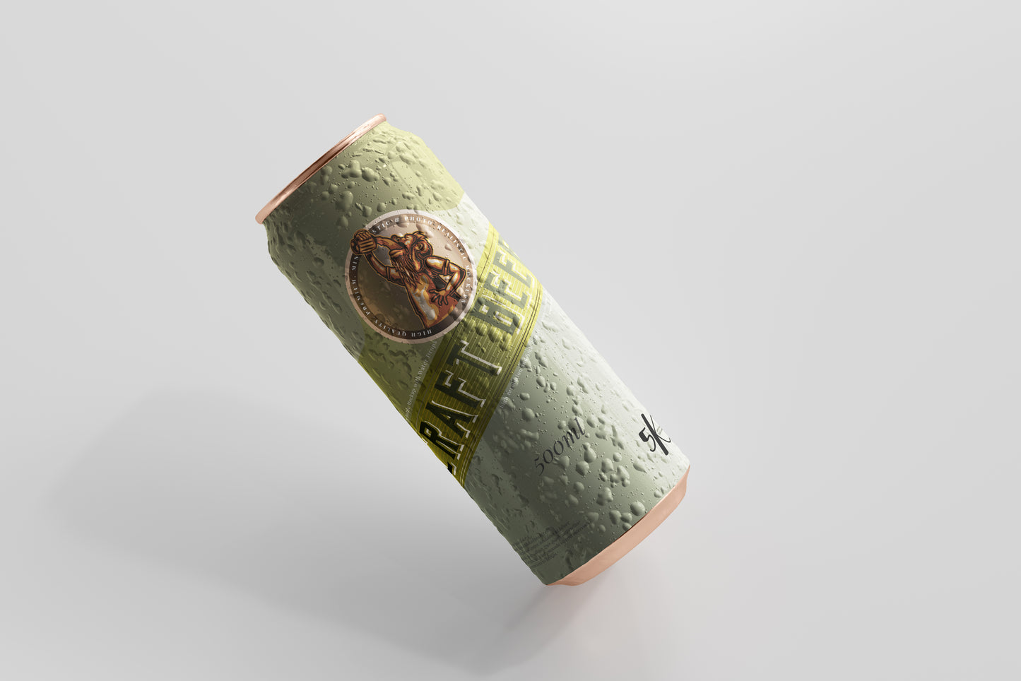 Large Sleek Beer Can Mockup with Condensation Effect