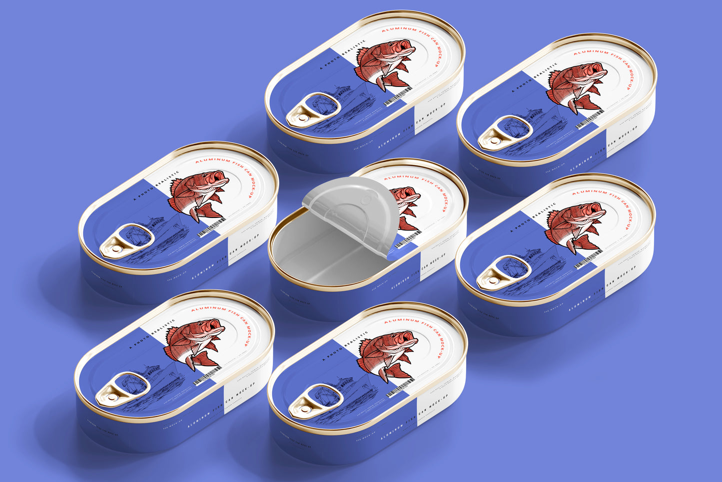 Aluminum Fish Can Mockup