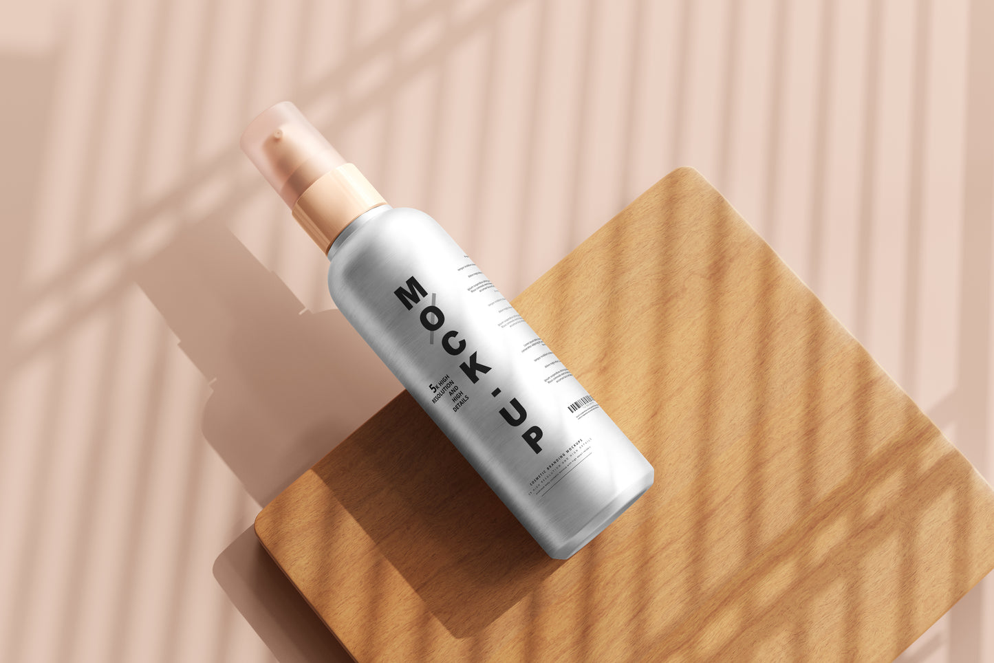 Aluminum Body Cosmetic Spray Bottle Mockup