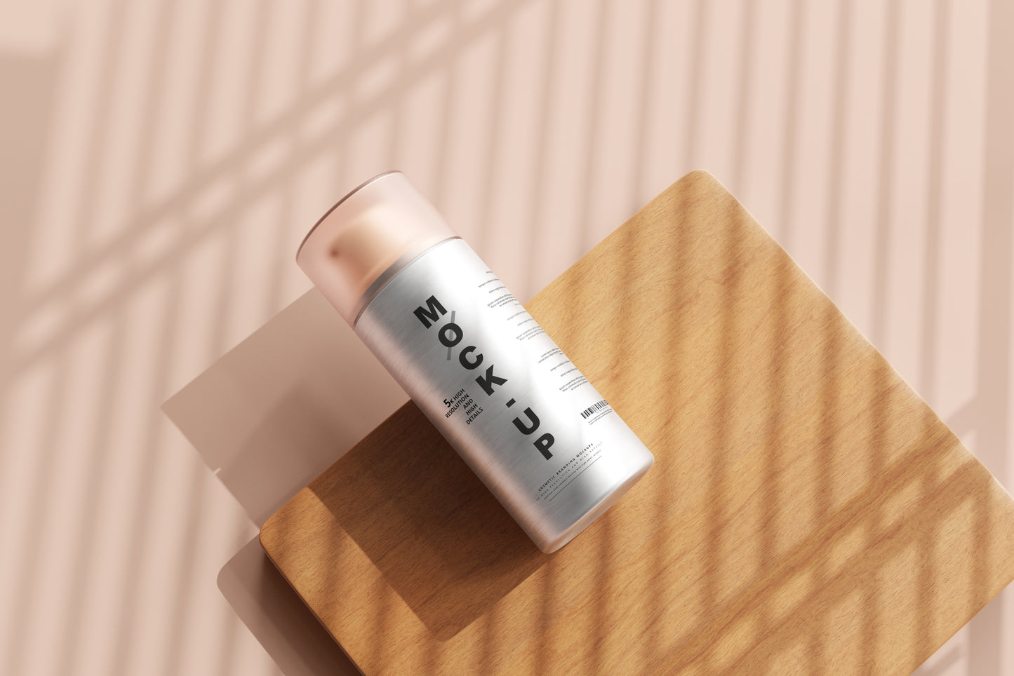 Aluminum Body Cosmetic Pump Bottle Mockup