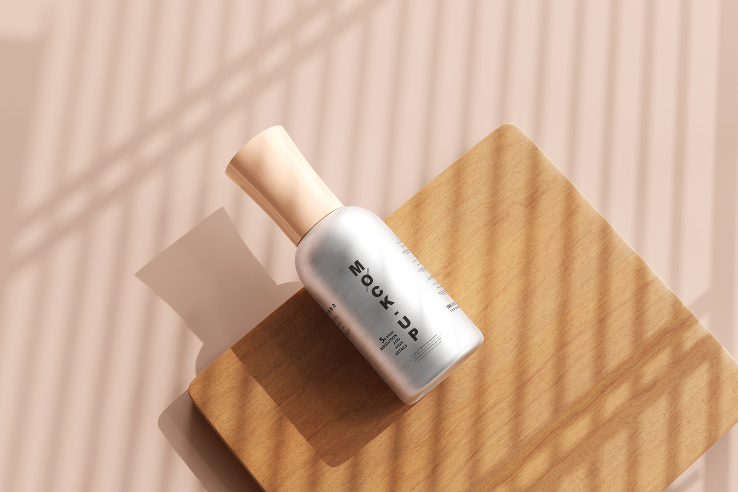 Aluminum Body Nail Polish Bottle Mockup