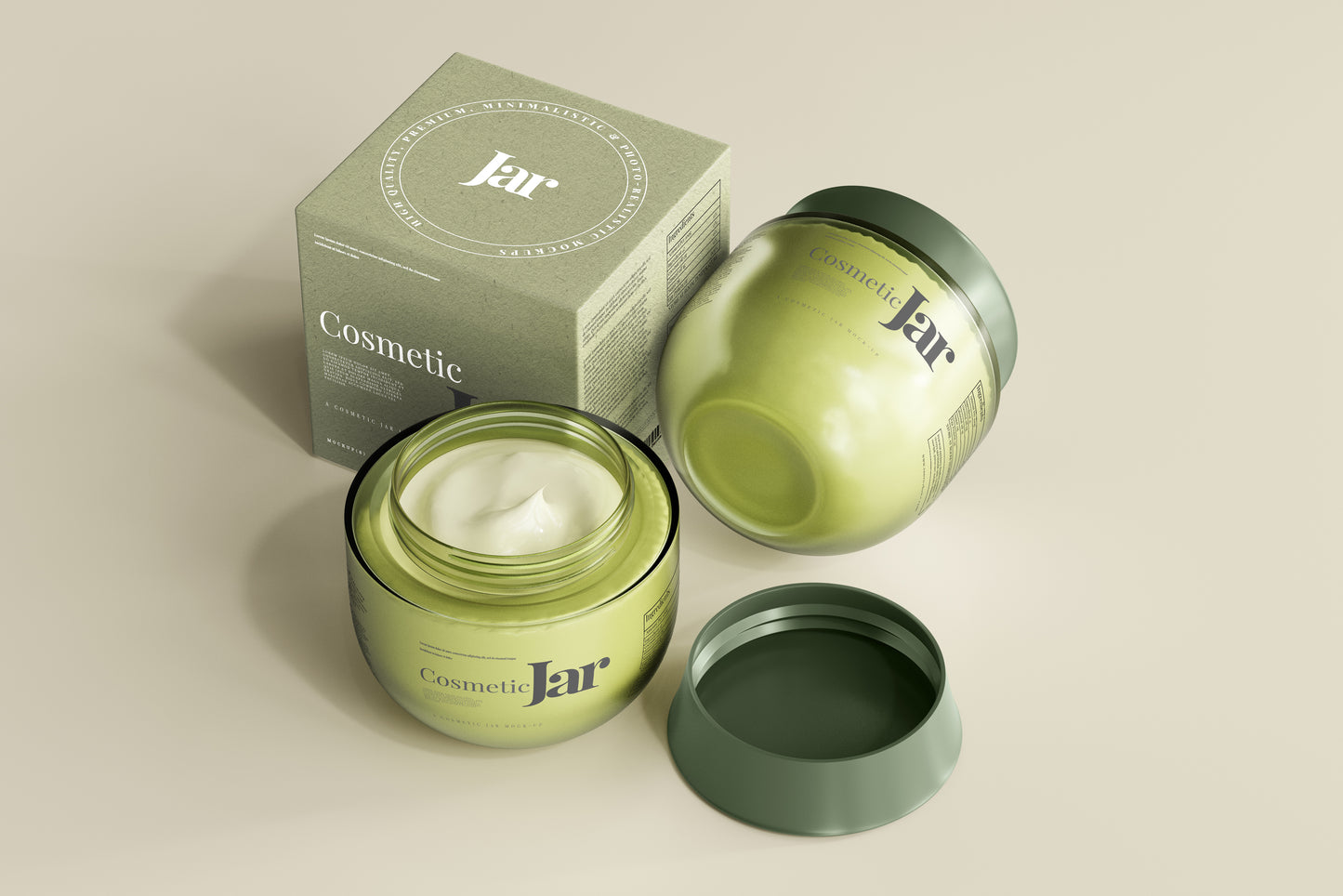 Glass Cosmetic Jar Mockups