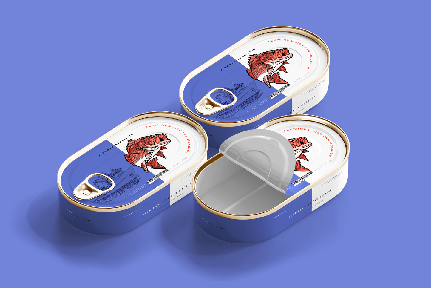 Aluminum Fish Can Mockup