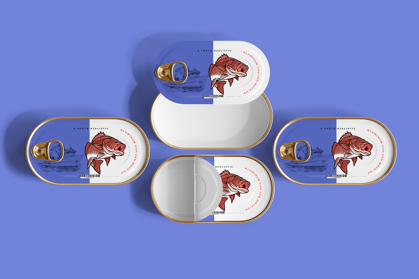 Aluminum Fish Can Mockup
