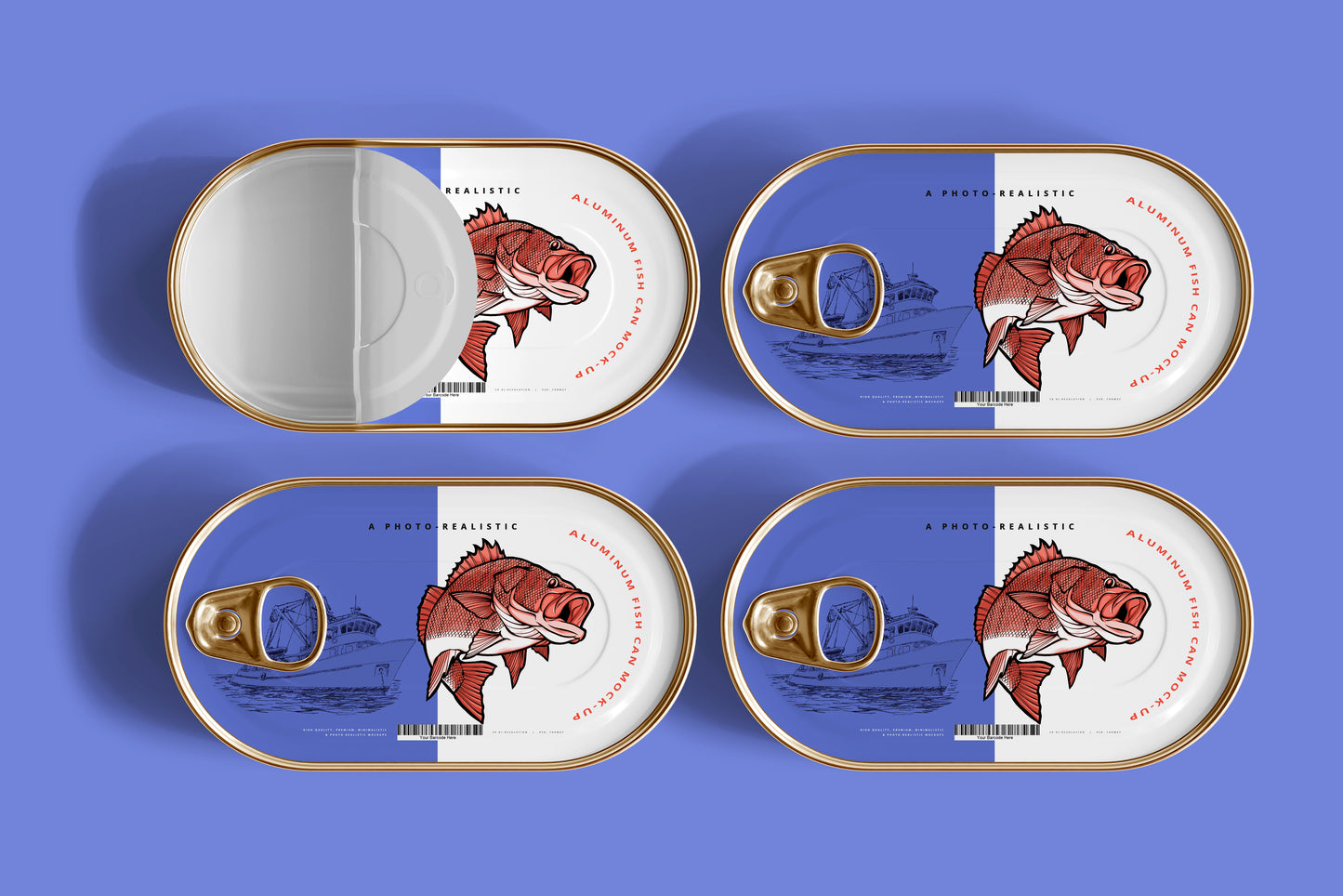 Aluminum Fish Can Mockup