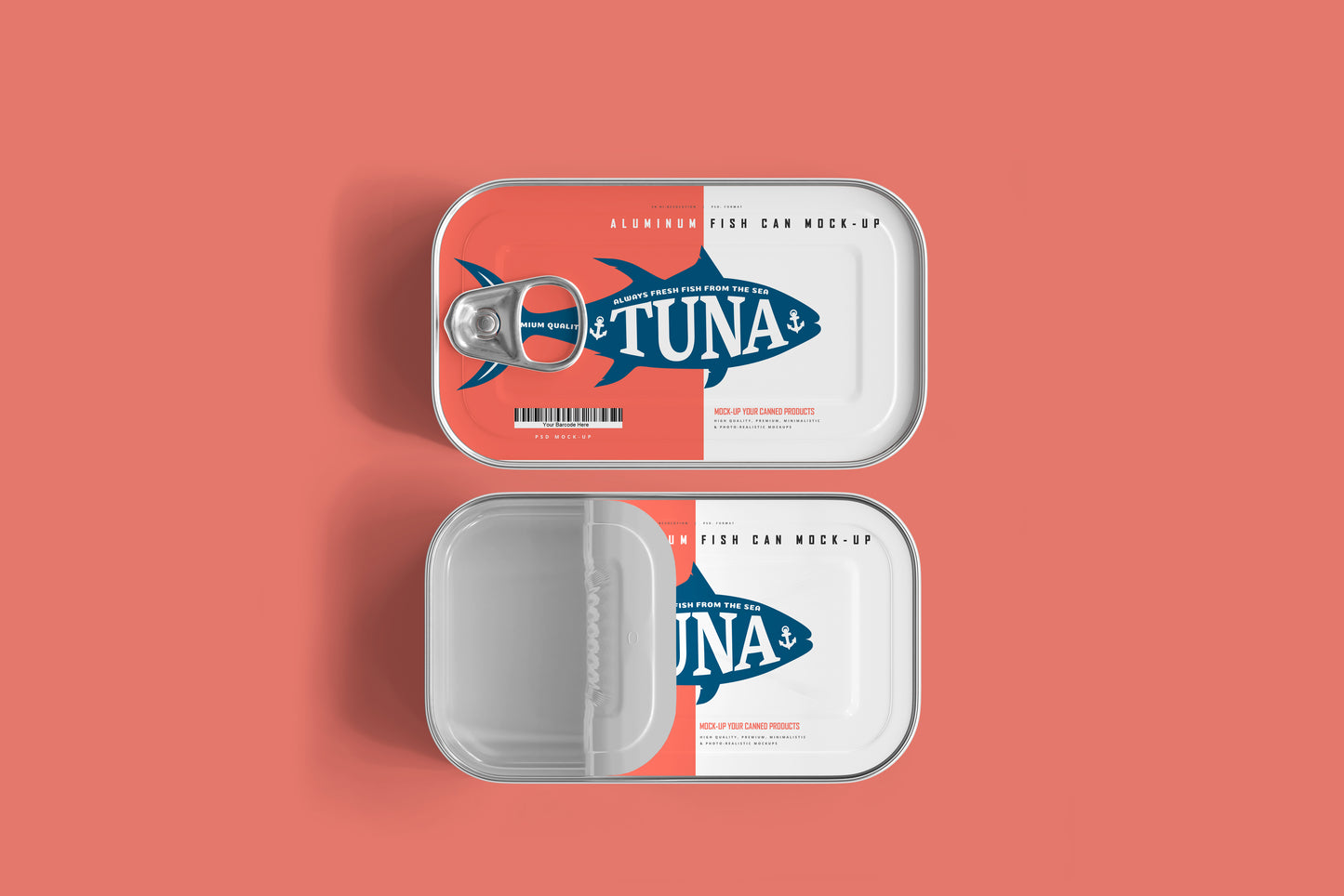 Aluminum Fish Can Mockup