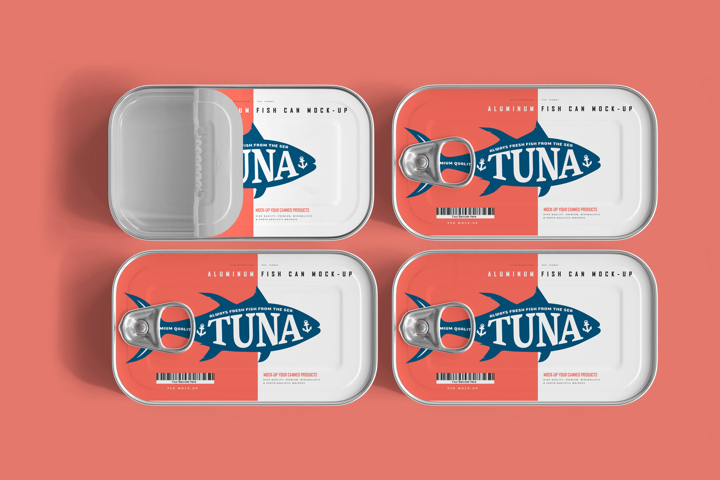 Aluminum Fish Can Mockup