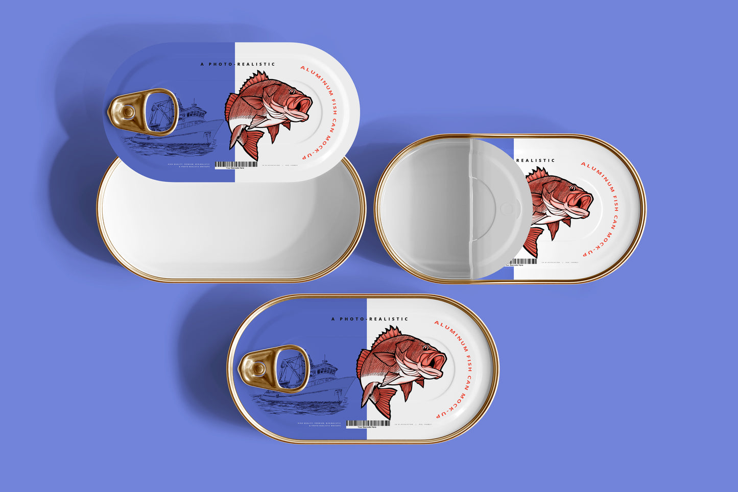 Aluminum Fish Can Mockup