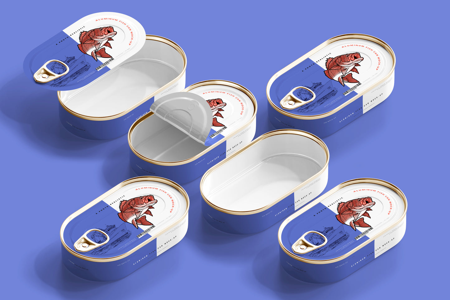 Aluminum Fish Can Mockup