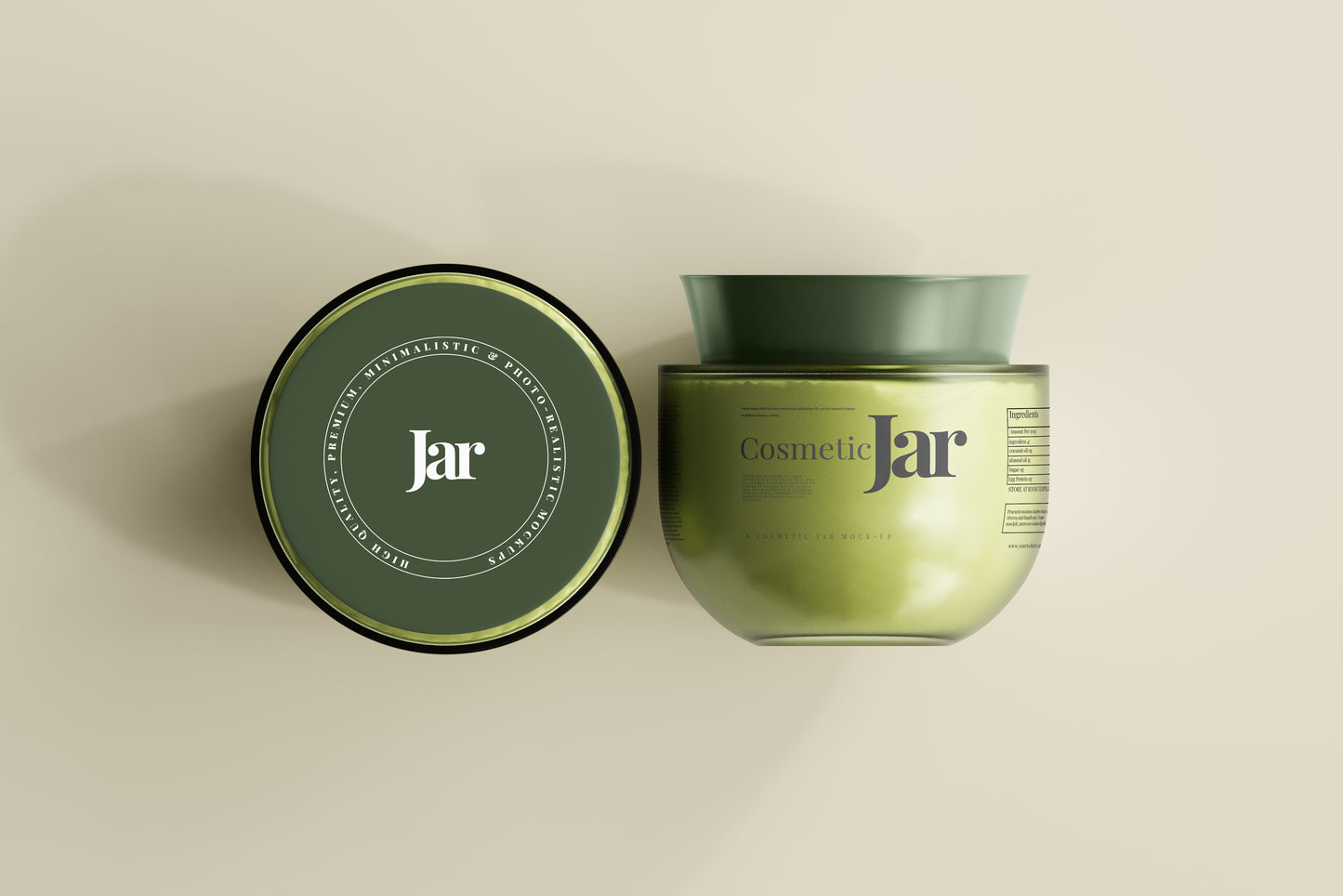 Glass Cosmetic Jar Mockups