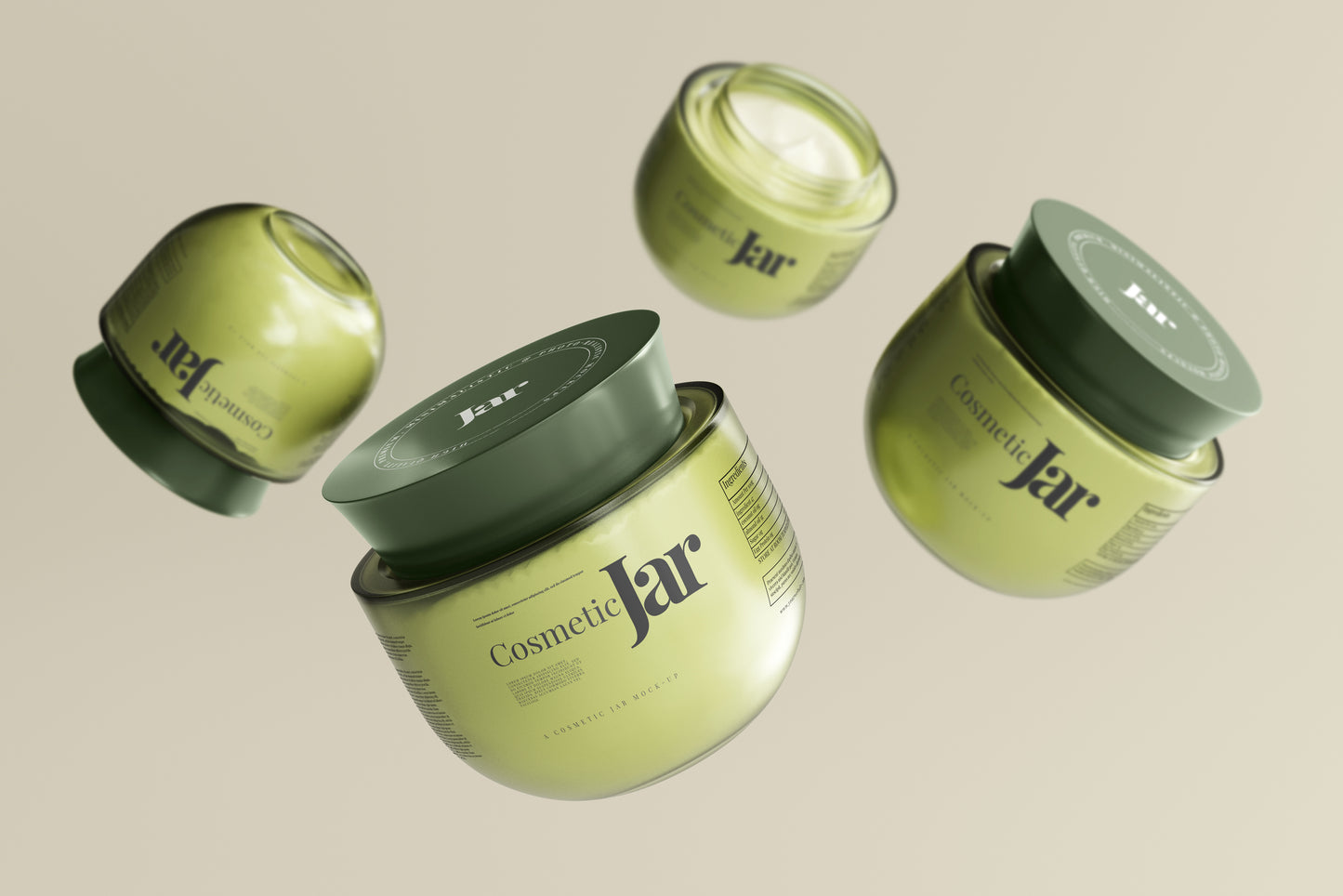 Glass Cosmetic Jar Mockups