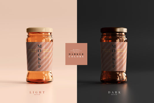 Amber Glass Jar Mockup