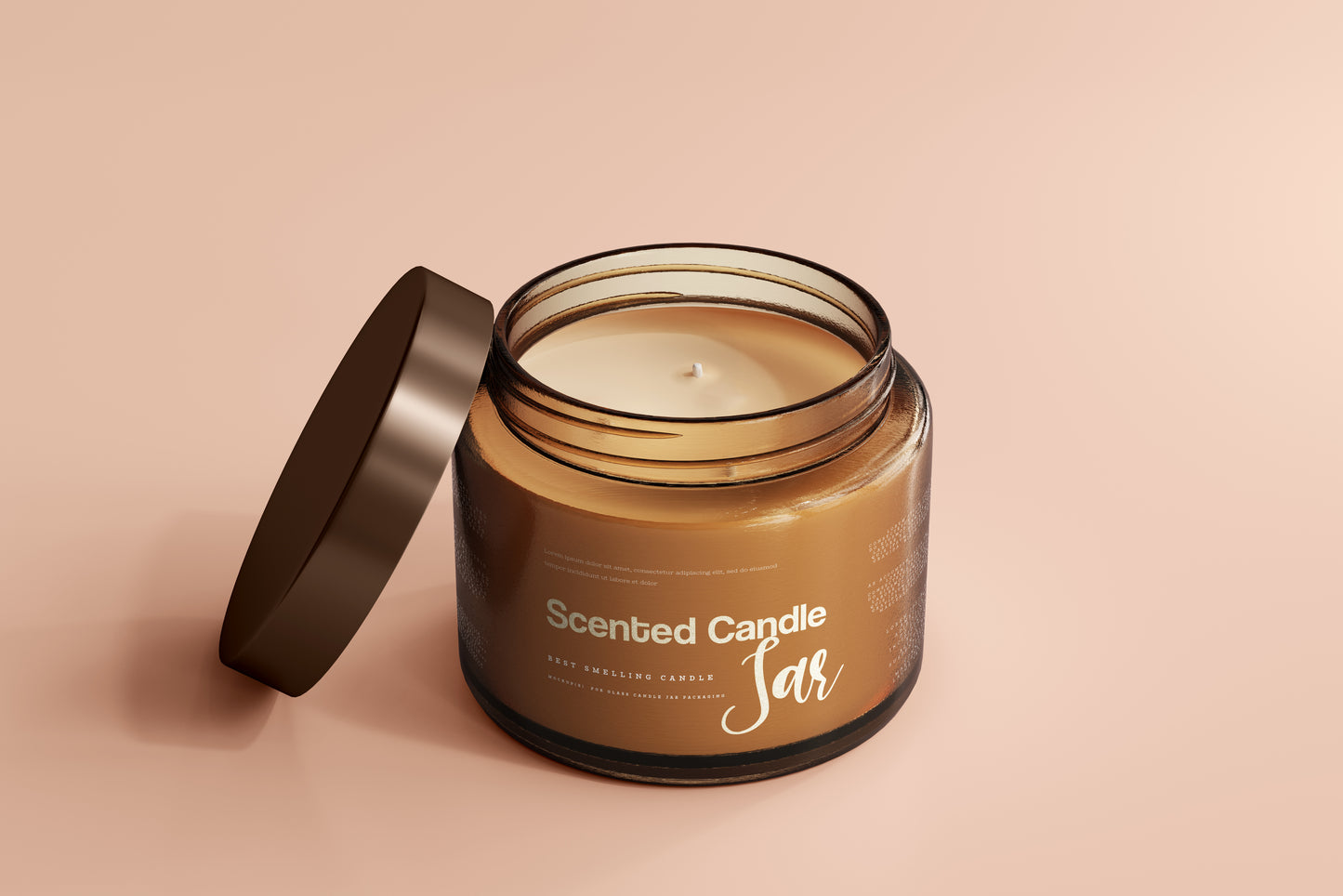 Amber Glass Candle Jar Mockups
