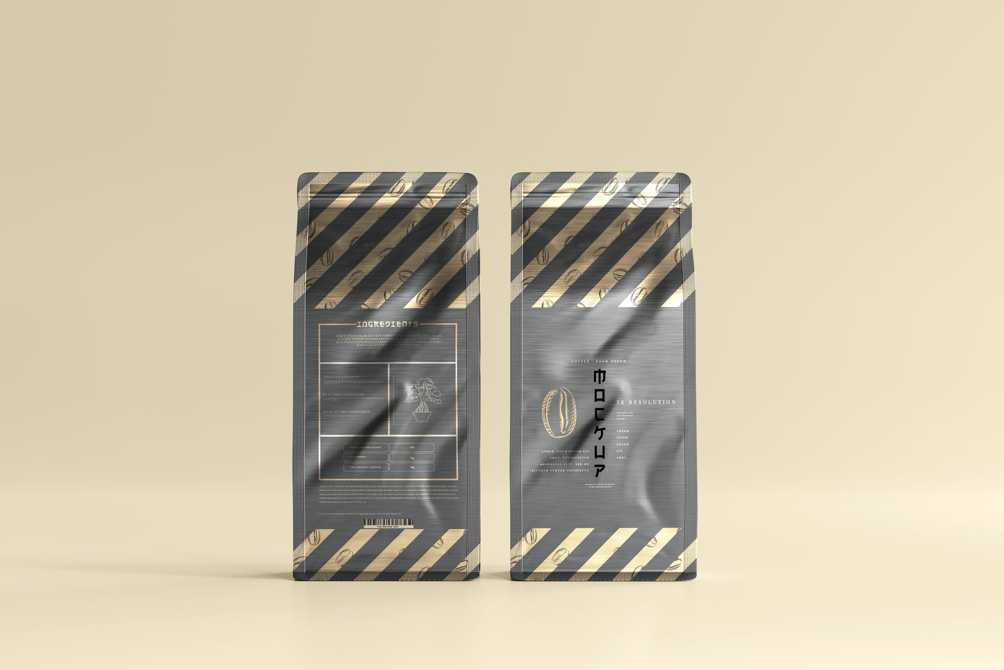 large size coffee bag packaging mockup