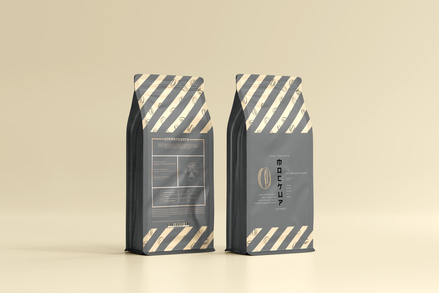 large size coffee bag packaging mockup