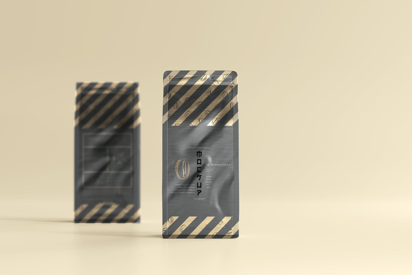 large size coffee bag packaging mockup