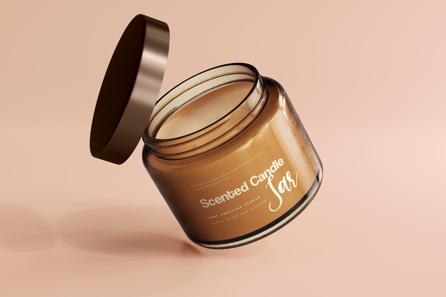 Amber Glass Candle Jar Mockups