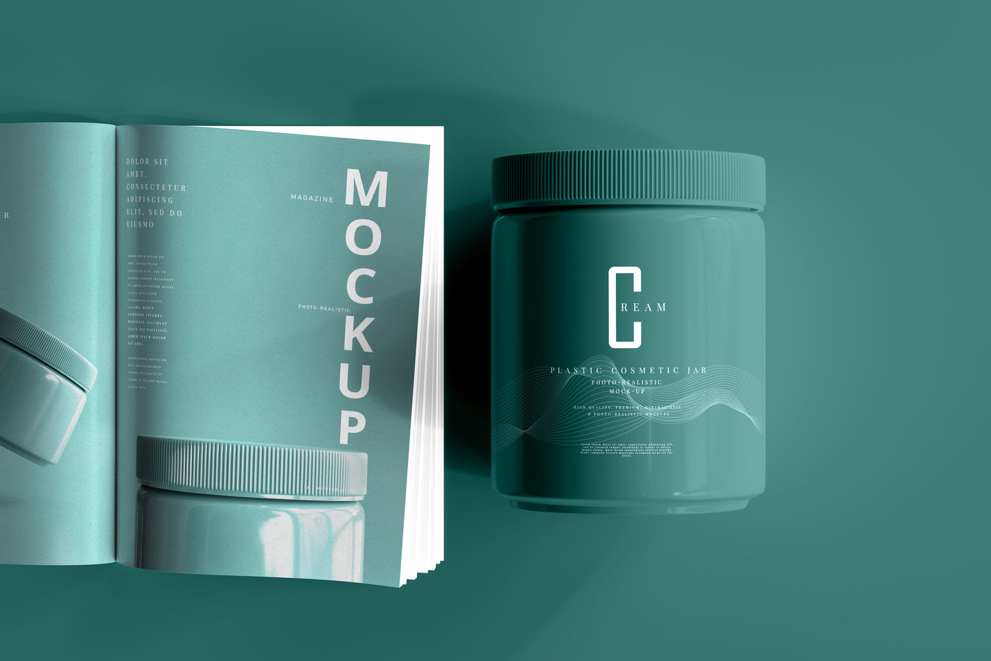 Plastic Cosmetic Jar Mockups