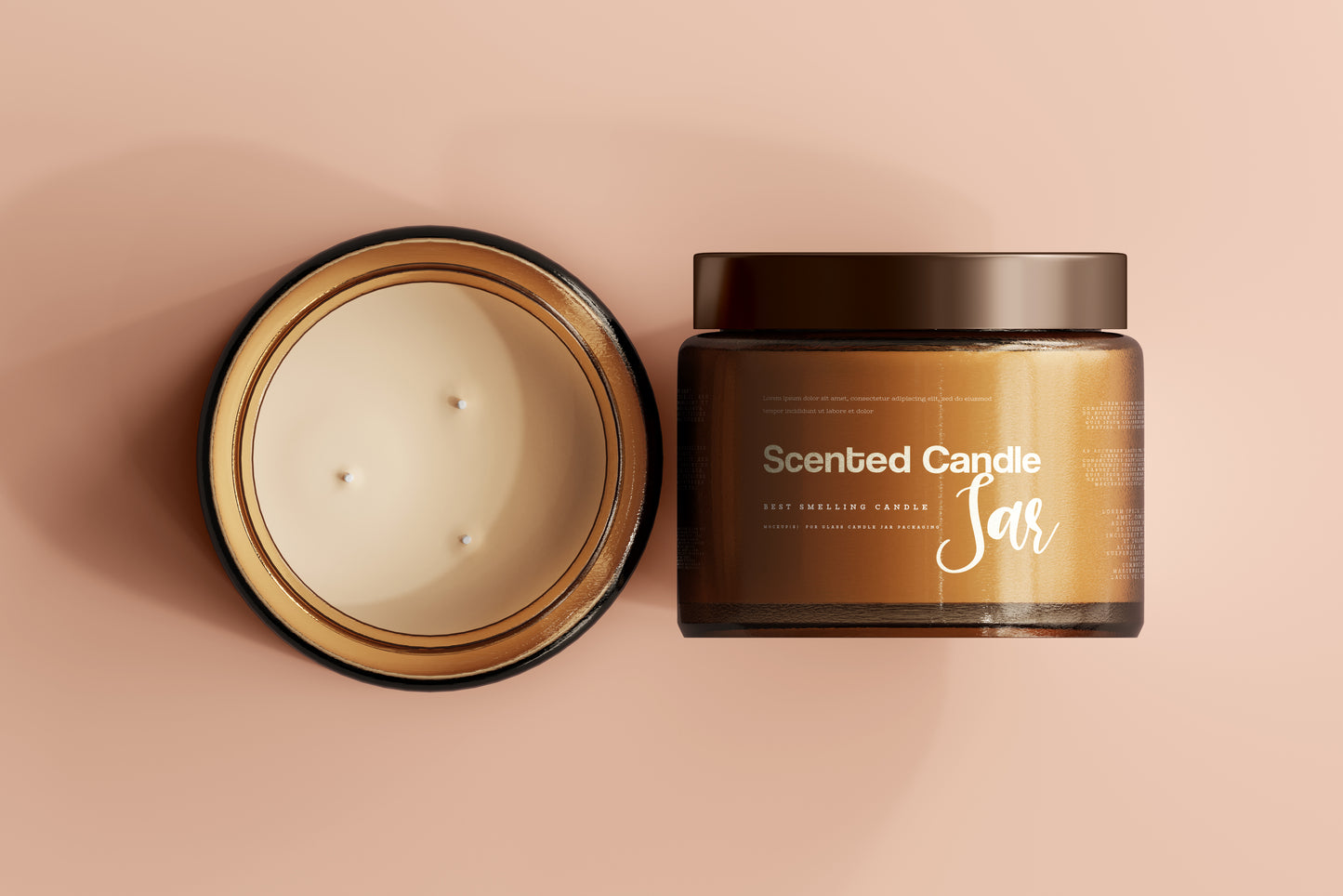 Amber Glass Candle Jar Mockups