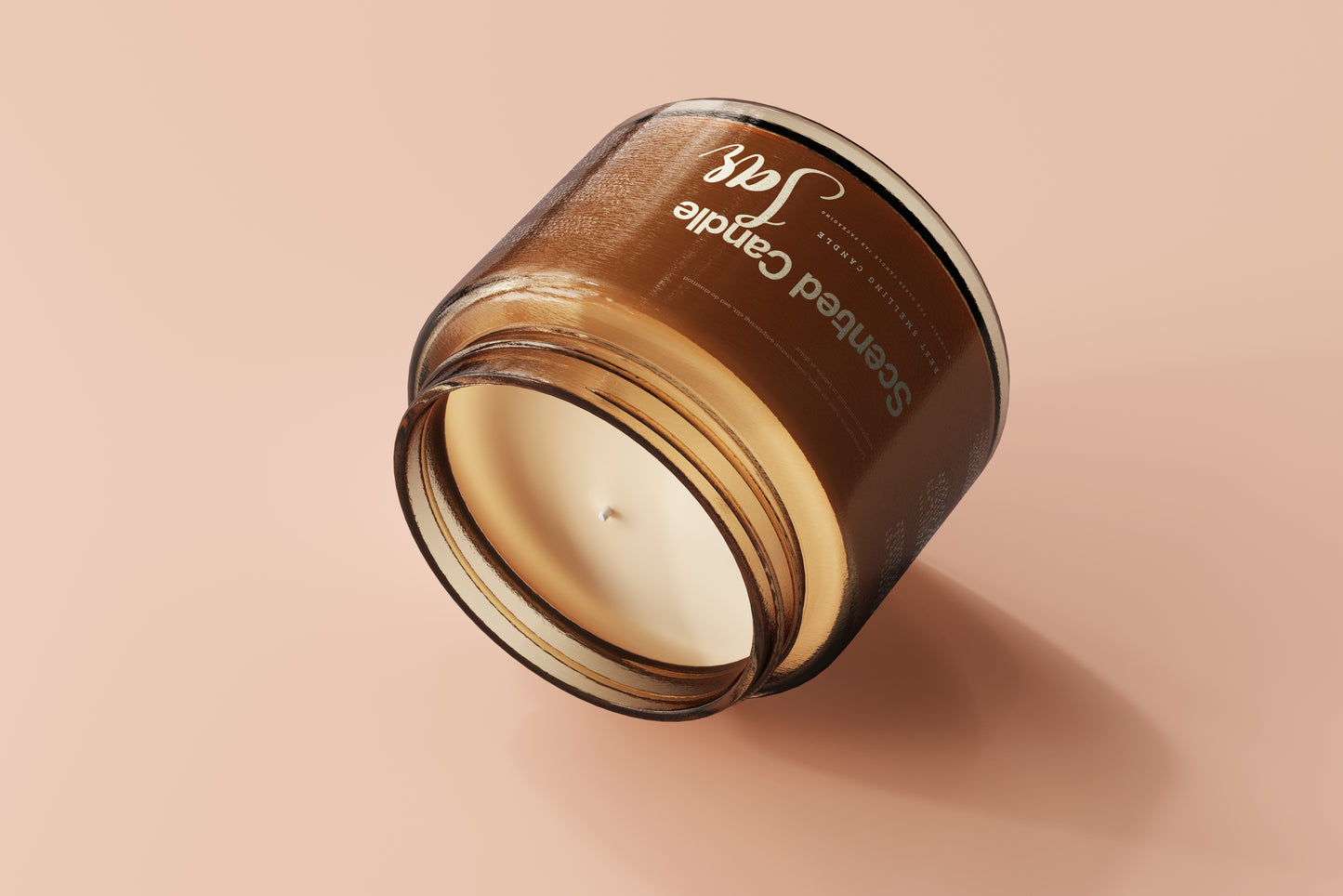 Amber Glass Candle Jar Mockups