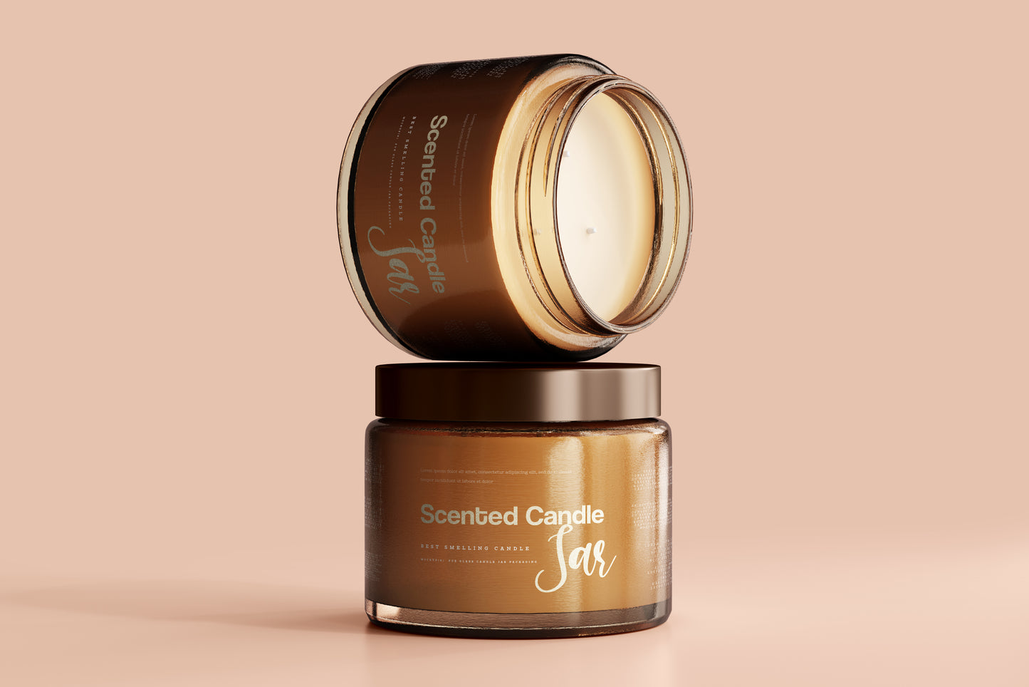 Amber Glass Candle Jar Mockups