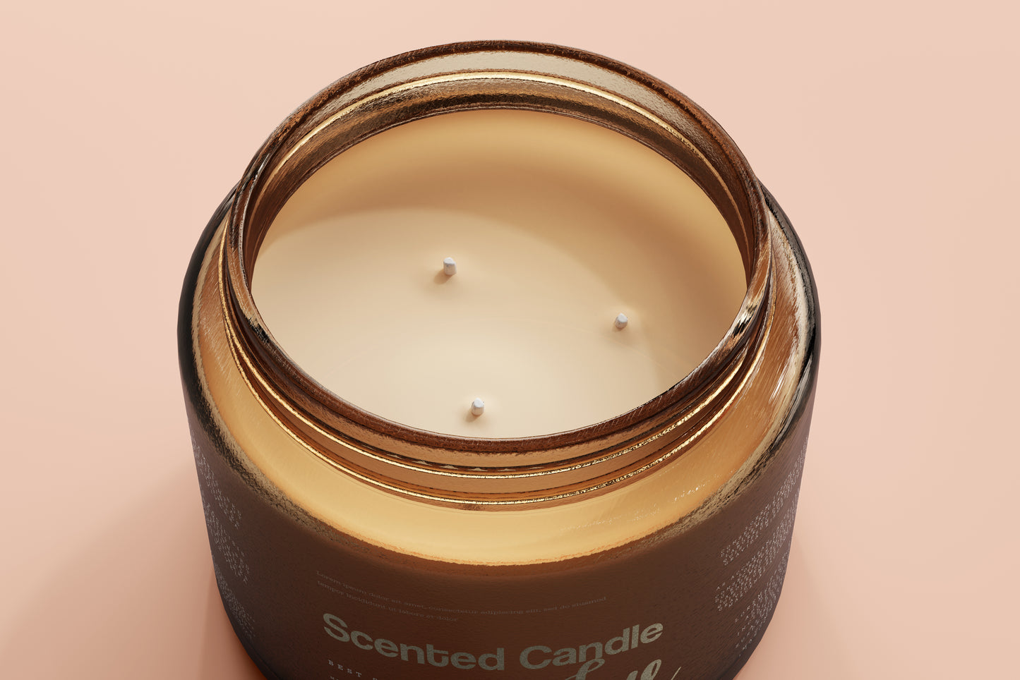 Amber Glass Candle Jar Mockups