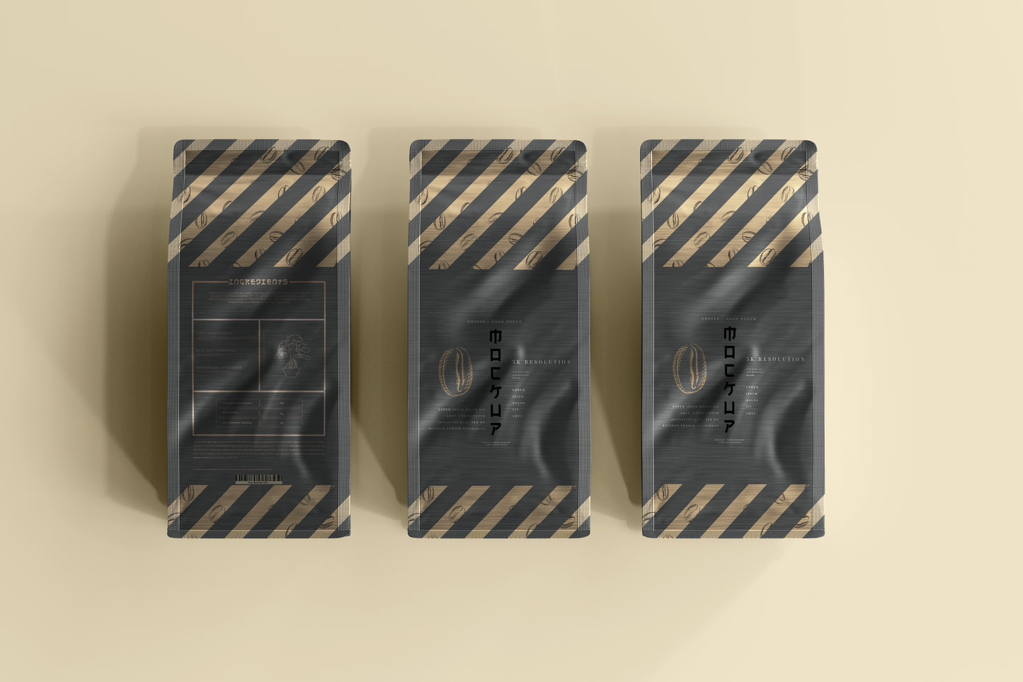 large size coffee bag packaging mockup