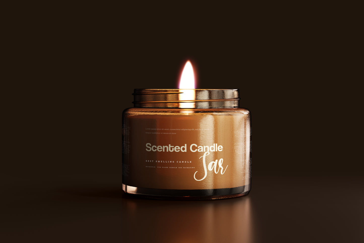 Amber Glass Candle Jar Mockups