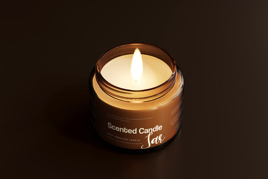 Amber Glass Candle Jar Mockups