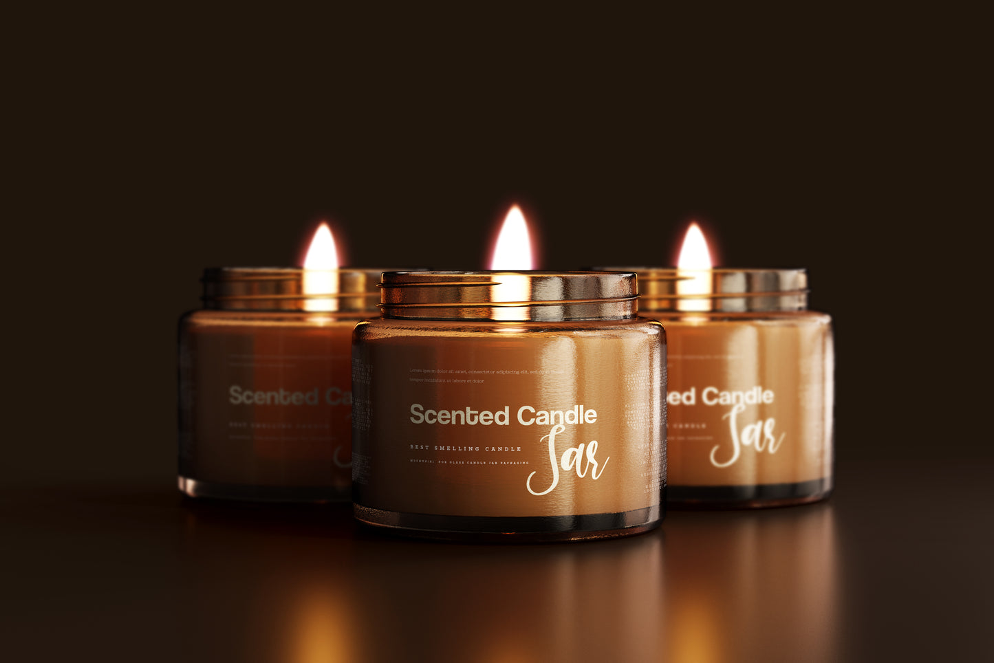 Amber Glass Candle Jar Mockups