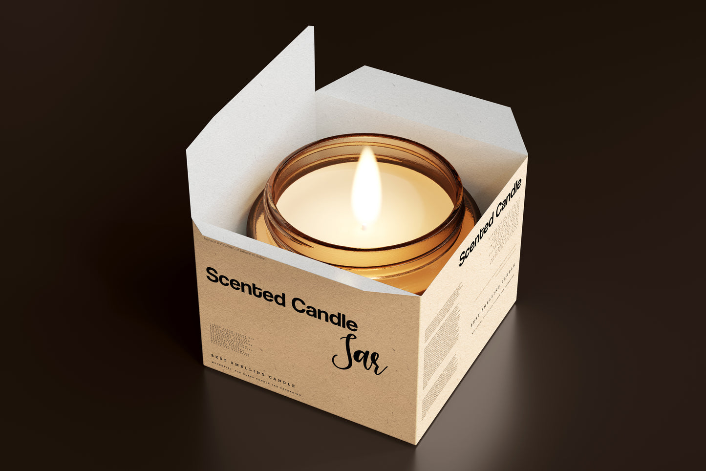 Amber Glass Candle Jar Mockups