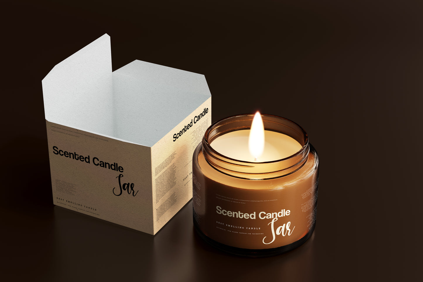 Amber Glass Candle Jar Mockups