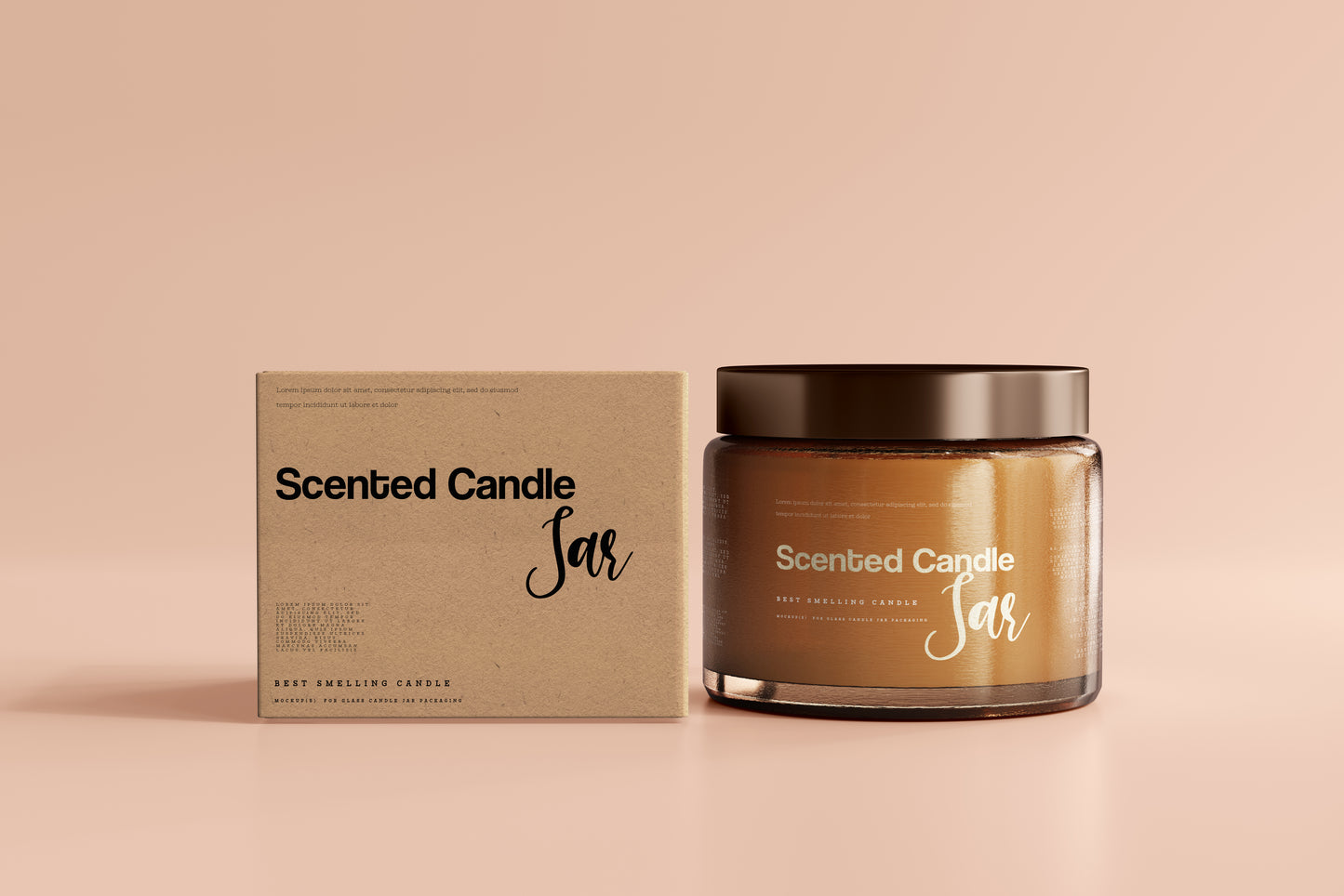 Amber Glass Candle Jar Mockups