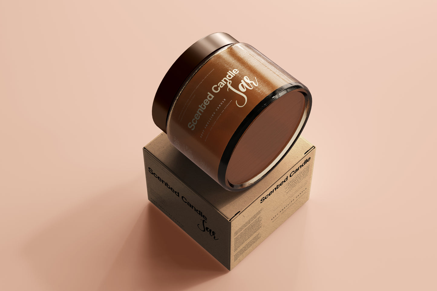 Amber Glass Candle Jar Mockups