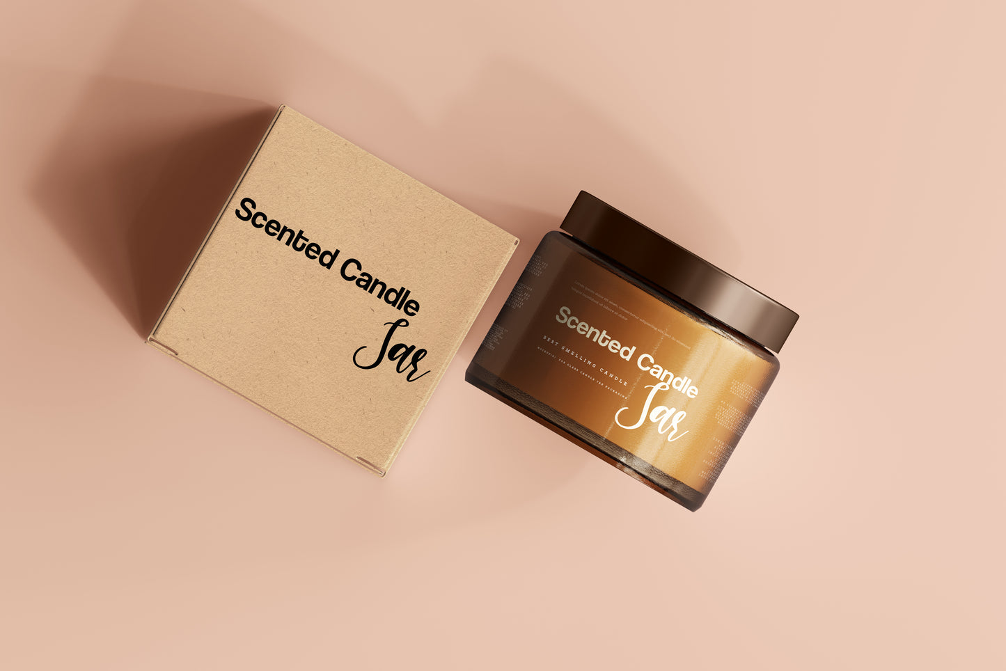 Amber Glass Candle Jar Mockups