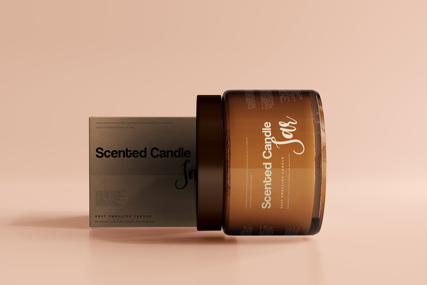 Amber Glass Candle Jar Mockups