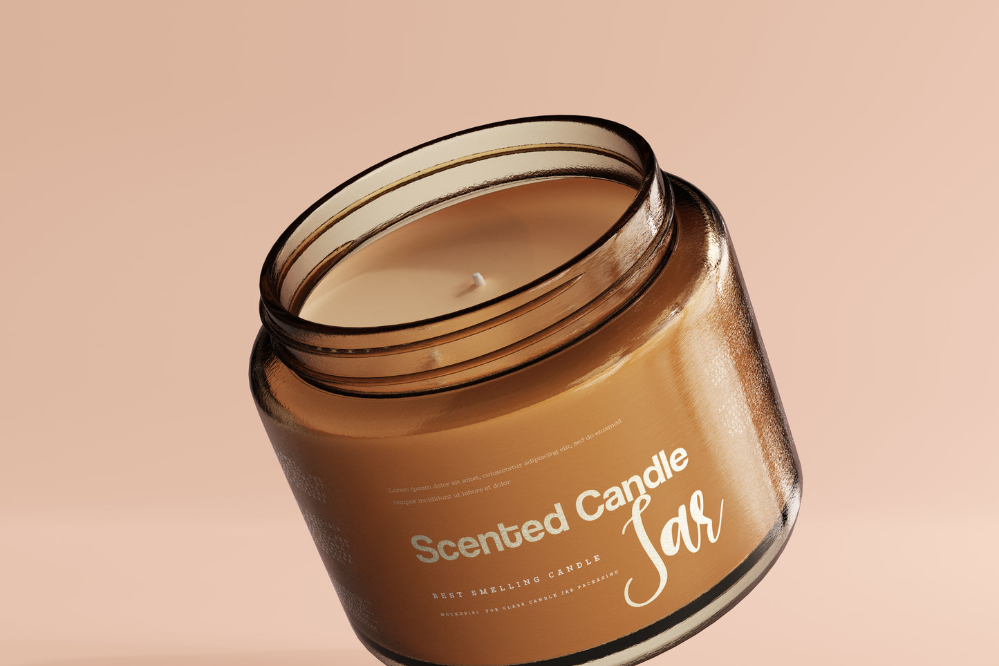 Amber Glass Candle Jar Mockups