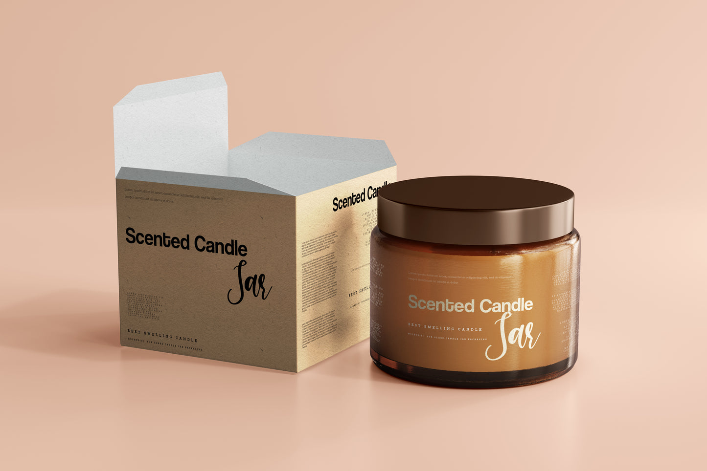 Amber Glass Candle Jar Mockups