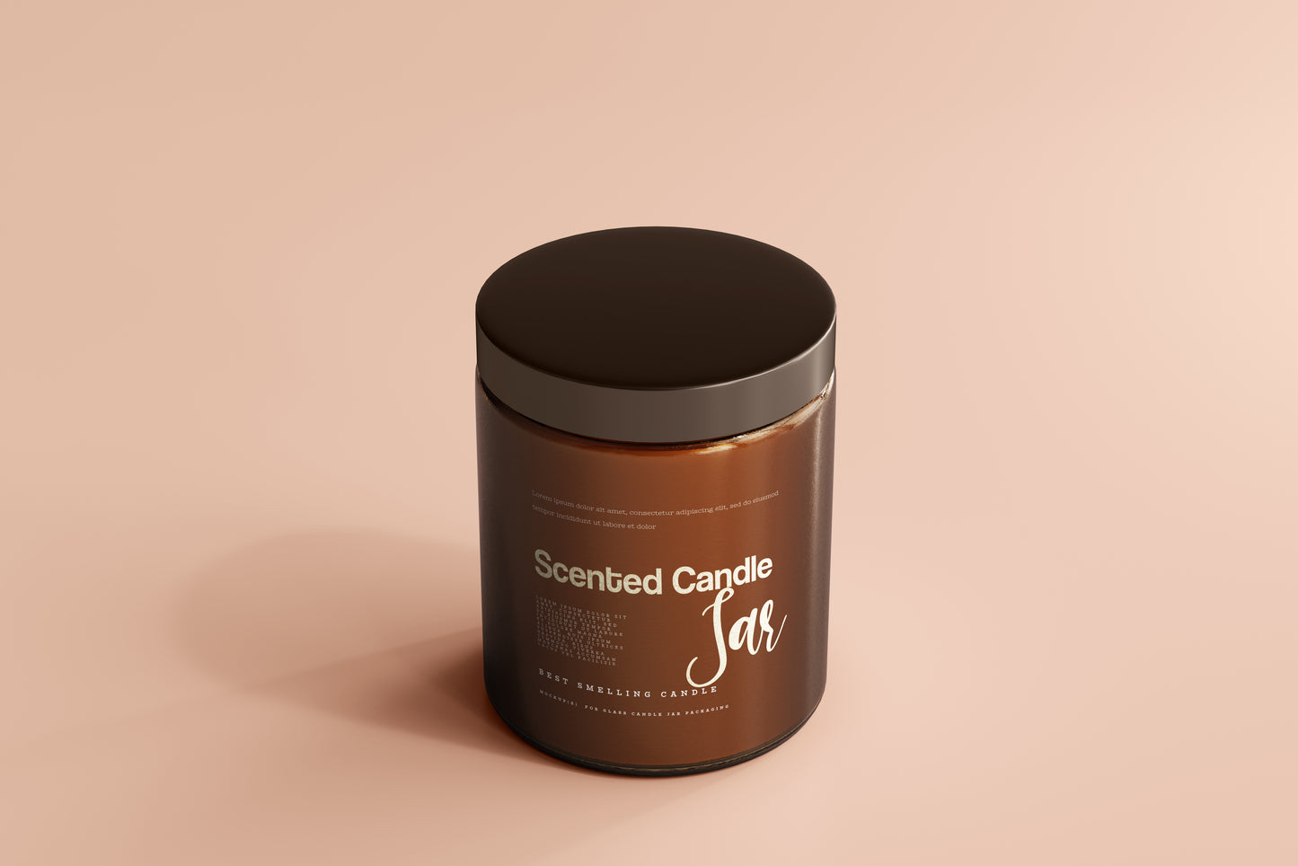Amber Glass Candle Jar Mockups