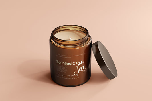 Amber Glass Candle Jar Mockups