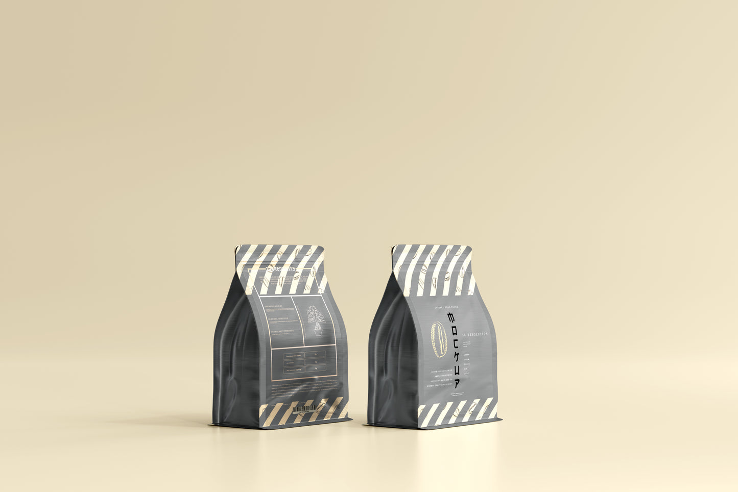 small size coffee bag packaging mockup