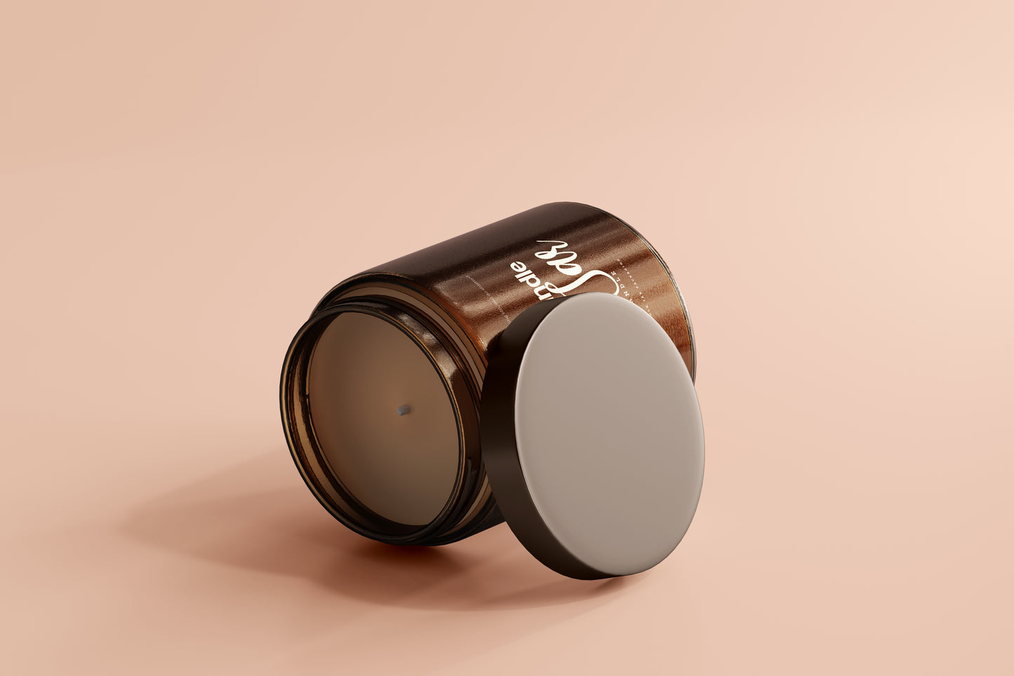 Amber Glass Candle Jar Mockups